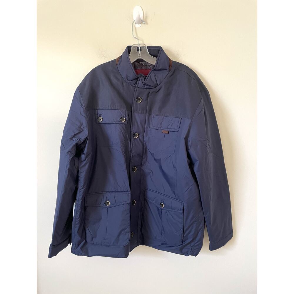 UNTUCKit Field Winter Faux Suede Lightweight Jacket Navy Blue Size XL NEW